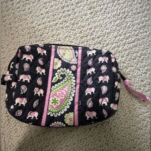 Vera Bradley pink elephant cosmetic bag